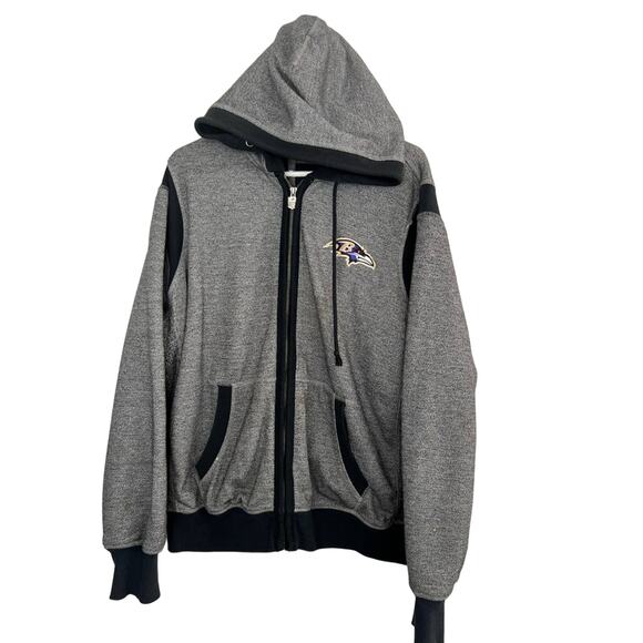 Baltimore Ravens NFL Pro Line Fleece Lined Warm Jacket Hooded Zip SIZE LARGE - Picture 1 of 8